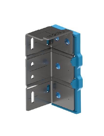 2in ISO Clip. Thermally broken cladding attachment system. Accommodates 2 inches to 3.5 inches of continuous insulation.