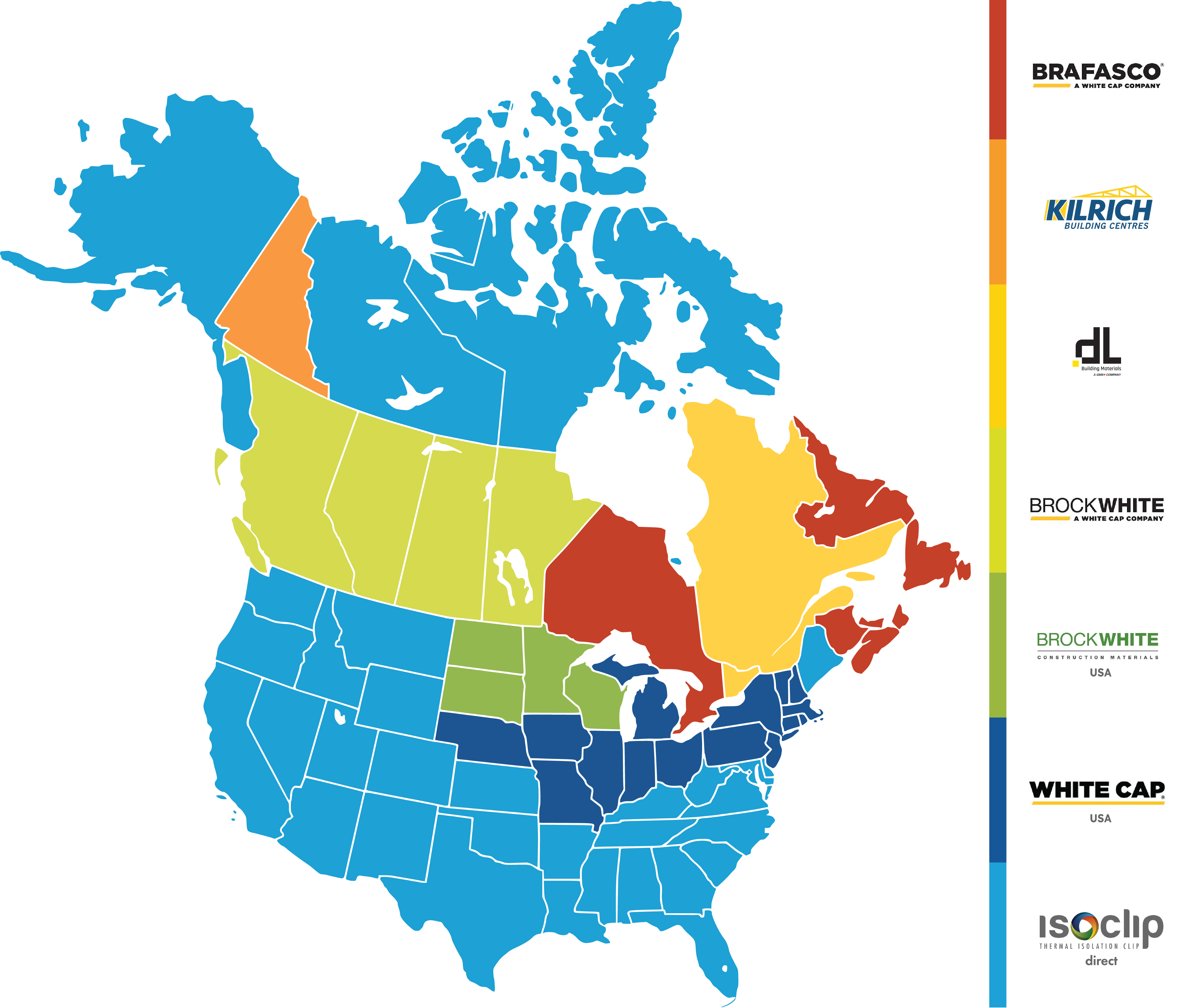 distributor map North America