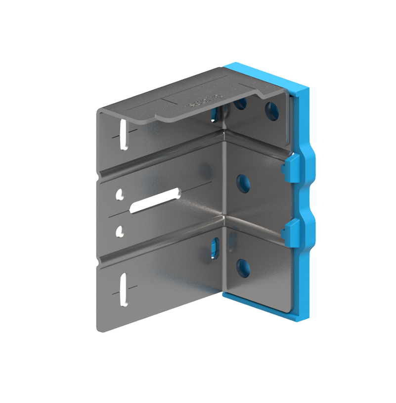 3.25in ISO Clip. Thermally broken cladding attachment system. Accommodates 3.5inches to 6 inches of continuous insulation.